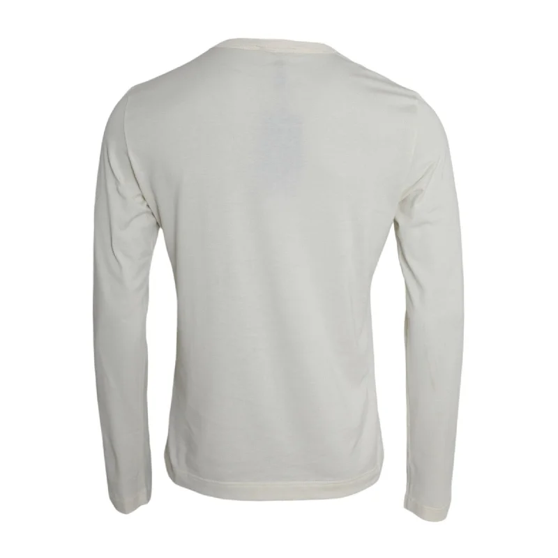 Men's Sweaters in Metallic ColorsDolce & Gabbana Off White Cotton Round Neck Pullover Men's Sweater Men's Sweaters in Metallic ColorsDolce & Gabbana Off White Cotton Round Neck Pullover Men's Sweater