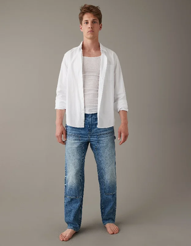 Leather Patch Embellished Men's JeansAE Carpenter Jean