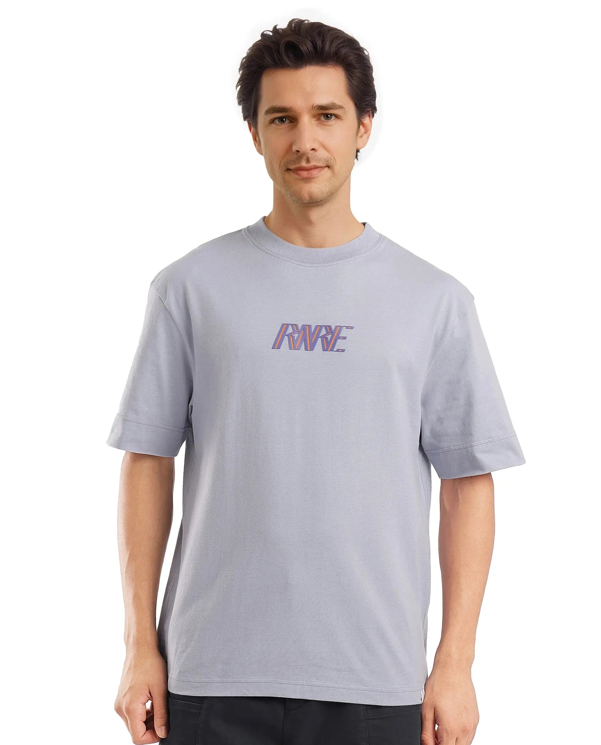 Men's Shirts with Cowl NecksRare Rabbit Men Harve Light Blue Cotton Fabric Short Sleeve Crew Neck Boxy Fit Printed T-Shirt Men's Shirts with Cowl NecksRare Rabbit Men Harve Light Blue Cotton Fabric Short Sleeve Crew Neck Boxy Fit Printed T-Shirt