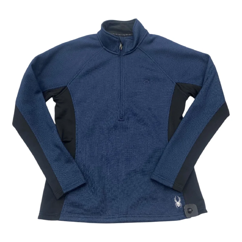 Men's Hoodies with Embroidered PatchesAthletic Sweatshirt Collar By Spyder In Navy, Size:L Men's Hoodies with Embroidered PatchesAthletic Sweatshirt Collar By Spyder In Navy, Size:L