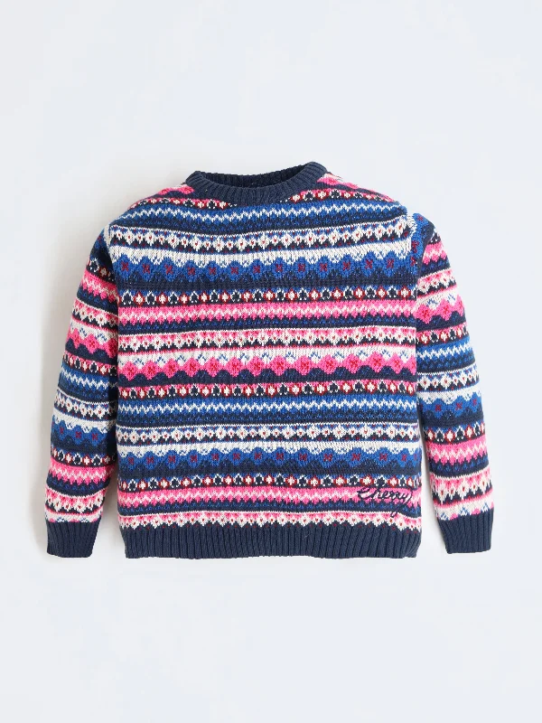 Men's Sweaters for WinterCherry Crumble Unisex Multicolour Regular Length Intasia Sweater Men's Sweaters for WinterCherry Crumble Unisex Multicolour Regular Length Intasia Sweater