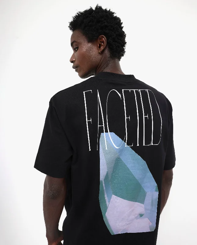 Men's Shirts with UV ProtectionRare Rabbit Men Ripley Black Cotton Fabric Short Sleeve Crew Neck Oversized Fit Graphic Back Print T-Shirt Men's Shirts with UV ProtectionRare Rabbit Men Ripley Black Cotton Fabric Short Sleeve Crew Neck Oversized Fit Graphic Back Print T-Shirt