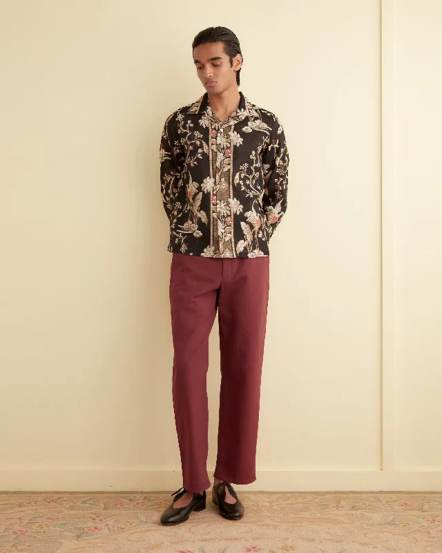 Men's Designer Dress Shirts for High-End FashionSheer Cranes Long Sleeve Shirt