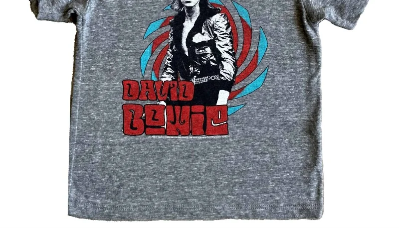 Men's Shirts with Asymmetrical HemlinesBoy's David Bowie Tee In Tri Grey