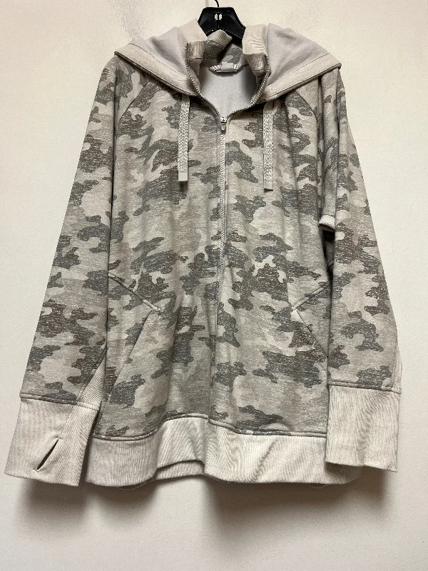 Men's Hoodies with EmbroideryCamouflage Print Sweatshirt Hoodie Athleta, Size 3x