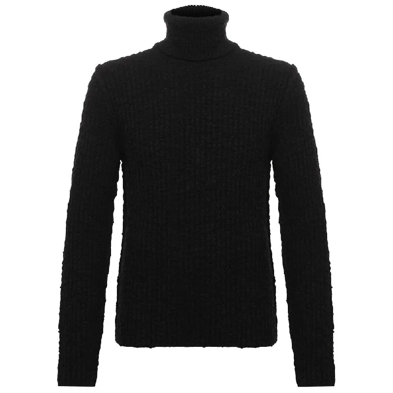 Men's Sweaters with Zippered PocketsDolce & Gabbana Black Wool Men's Sweater