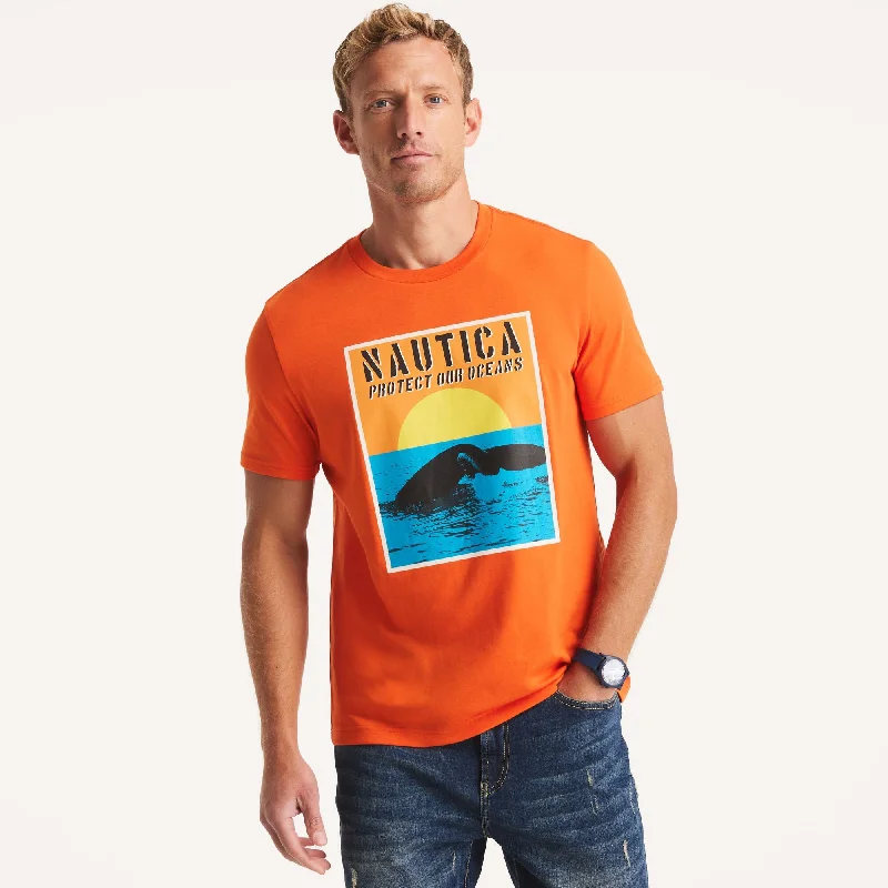 Men's Shirts with UV ProtectionNautica Mens Protect Our Oceans Graphic T-Shirt