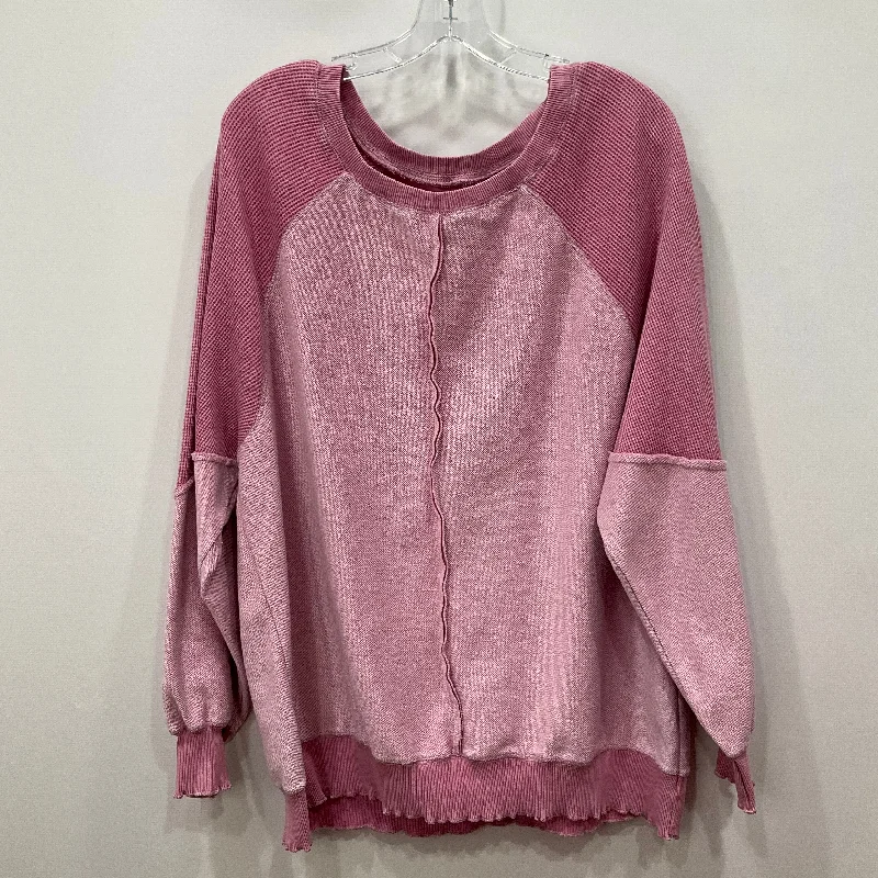 Men's Hoodies with Relaxed FitsSweatshirt Crewneck In Pink, Size: Xl