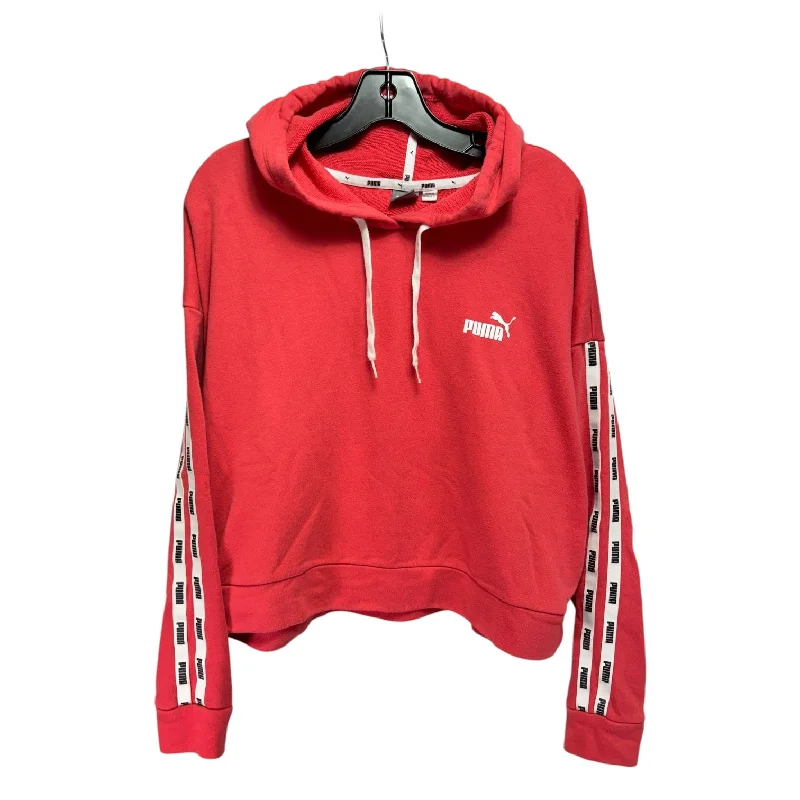 Men's Hoodies with Contrast StitchingAthletic Sweatshirt Crewneck By Puma In Pink, Size: Xl Men's Hoodies with Contrast StitchingAthletic Sweatshirt Crewneck By Puma In Pink, Size: Xl