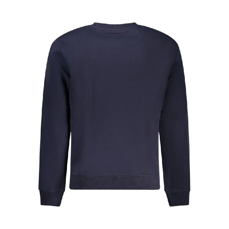 Men's Sweaters with Asymmetrical HemlinesNapapijri Blue Cotton Men's Sweater