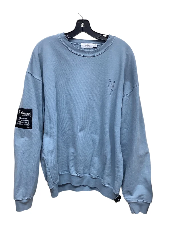 Men's Hoodies with Zippered PocketsSweatshirt Crewneck By Clothes Mentor In Blue, Size: Osfm