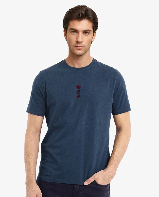 Breathable Men's Mesh TopsRare Rabbit Men Miam Petrol Cotton Lycra Fabric Short Sleeve Crew Neck Regular Fit Flock Printed Crown T-Shirt Breathable Men's Mesh TopsRare Rabbit Men Miam Petrol Cotton Lycra Fabric Short Sleeve Crew Neck Regular Fit Flock Printed Crown T-Shirt