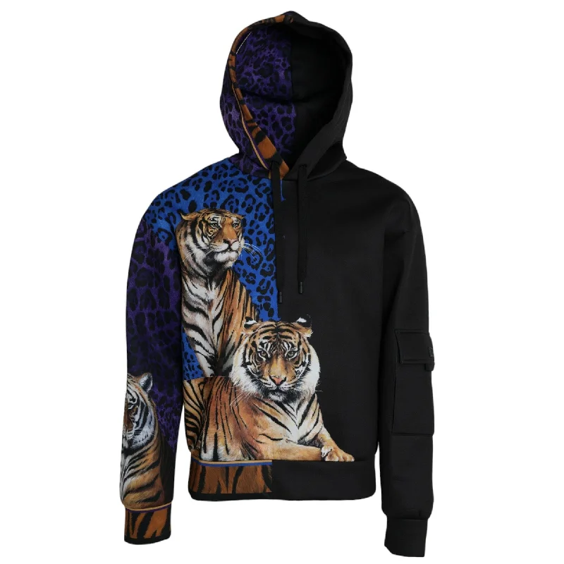 Men's Sweaters with Long SleevesDolce & Gabbana Multicolor Tiger Hooded Sweatshirt Men's Sweater Men's Sweaters with Long SleevesDolce & Gabbana Multicolor Tiger Hooded Sweatshirt Men's Sweater