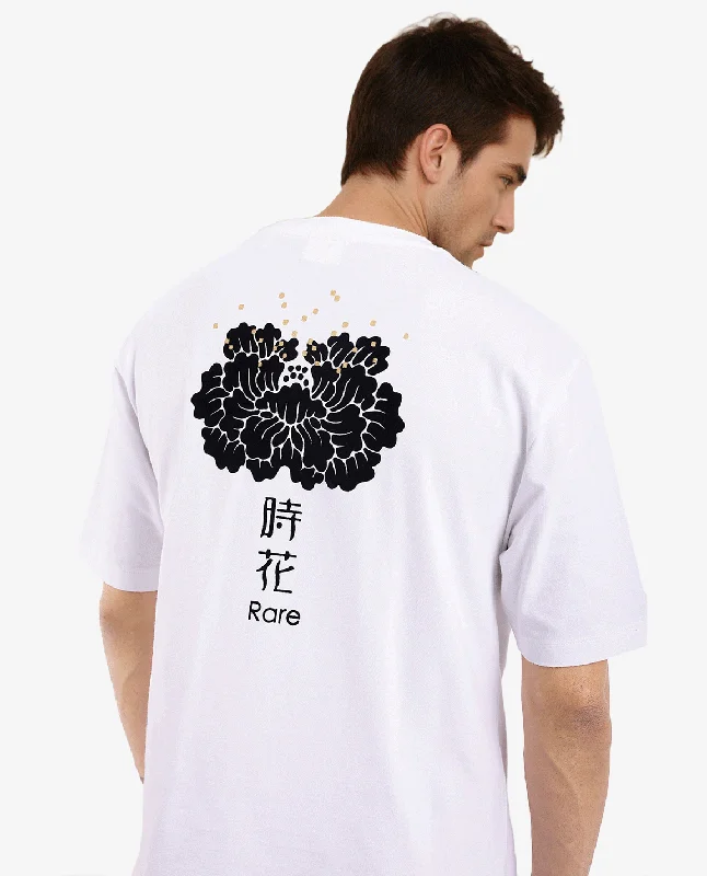 Men's Shirts with Double-Breasted DesignsRare Rabbit Men Jika White Short Sleeve Crew Neck Oversized Fit Graphic Back Print T-Shirt Men's Shirts with Double-Breasted DesignsRare Rabbit Men Jika White Short Sleeve Crew Neck Oversized Fit Graphic Back Print T-Shirt