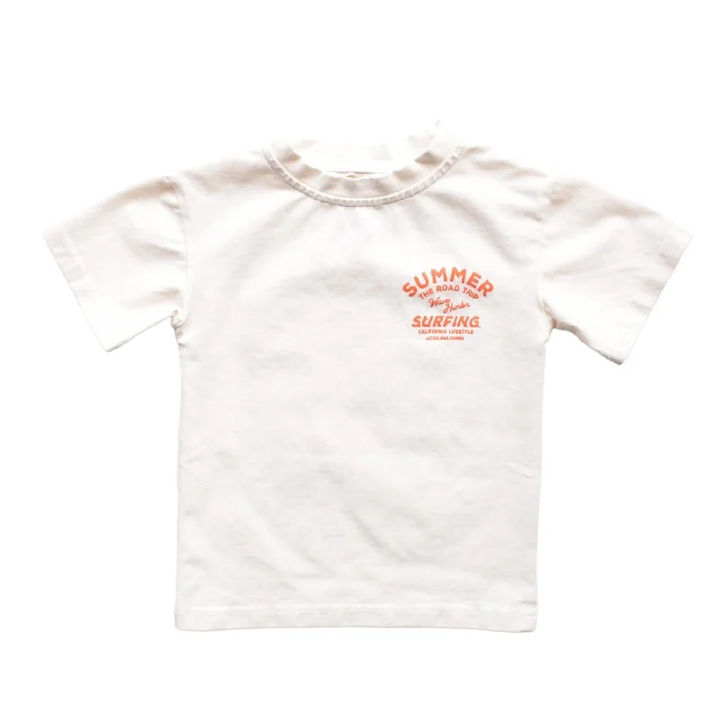 Men's Shirts with Surplice HemlinesKid's Lets Coast Tee In Orange Crush