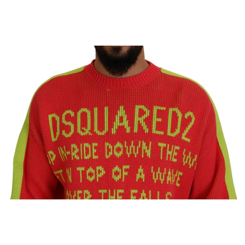 Men's Sweaters with Kangaroo PocketsDsquared² Orange Cotton Printed Long Sleeves Pullover Men's Sweater (Pre-Owned) Men's Sweaters with Kangaroo PocketsDsquared² Orange Cotton Printed Long Sleeves Pullover Men's Sweater (Pre-Owned)