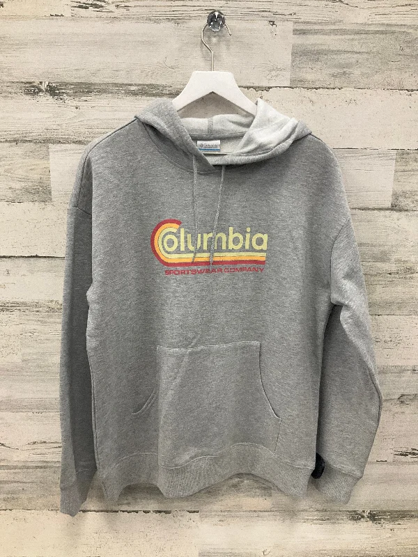 Men's Hoodies with Ribbed HemsSweatshirt Hoodie By Columbia In Grey, Size: M