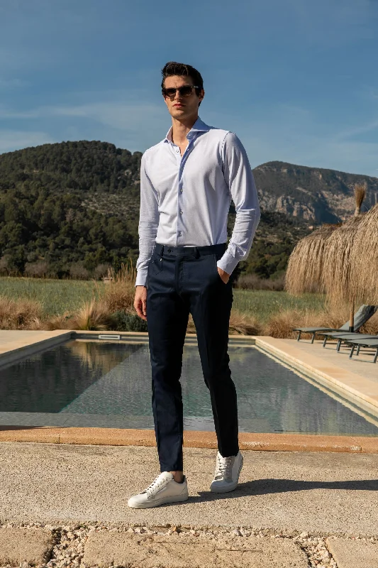 Men's Limited Edition Shirts for ExclusivityLight blue jersey shirt - Made in Italy Men's Limited Edition Shirts for ExclusivityLight blue jersey shirt - Made in Italy