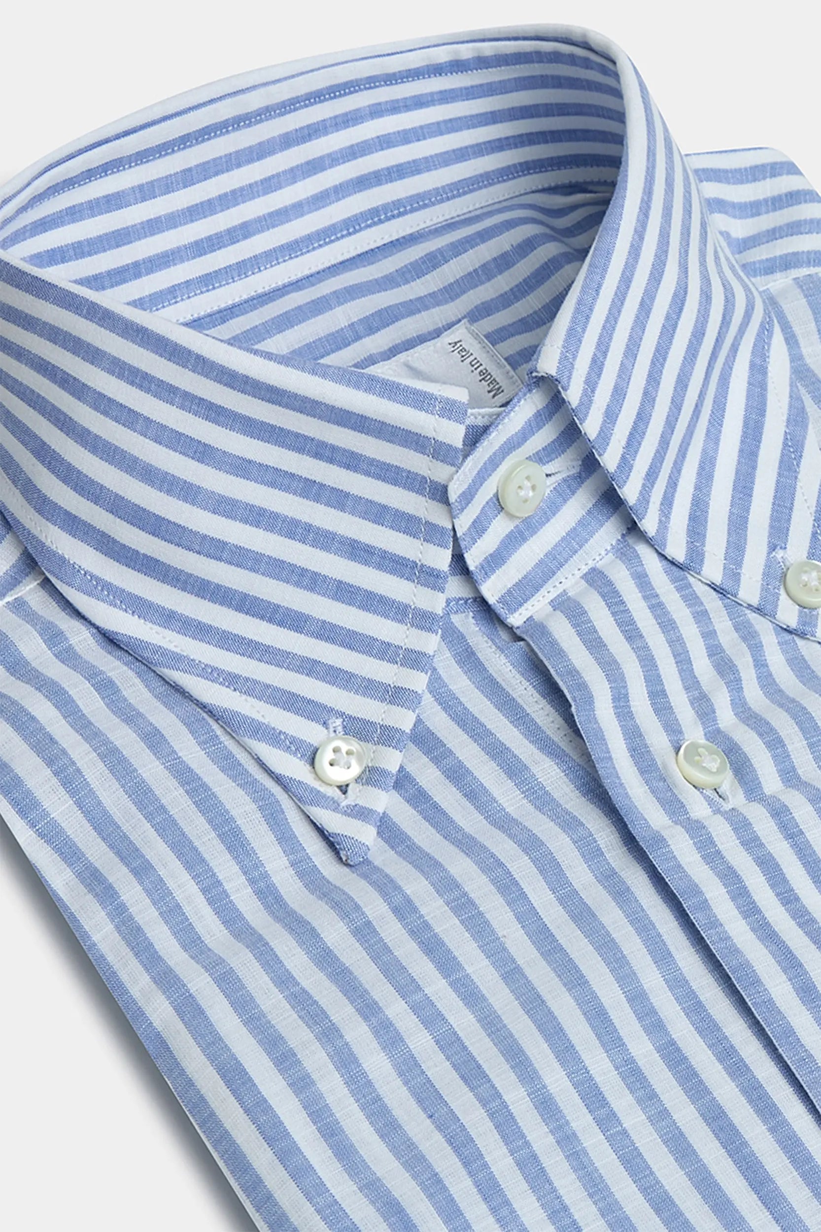 Men's Patterned Button-Down Shirts for Added InterestButton down light blue striped shirt ”Sartoriale collection”- Made In Italy