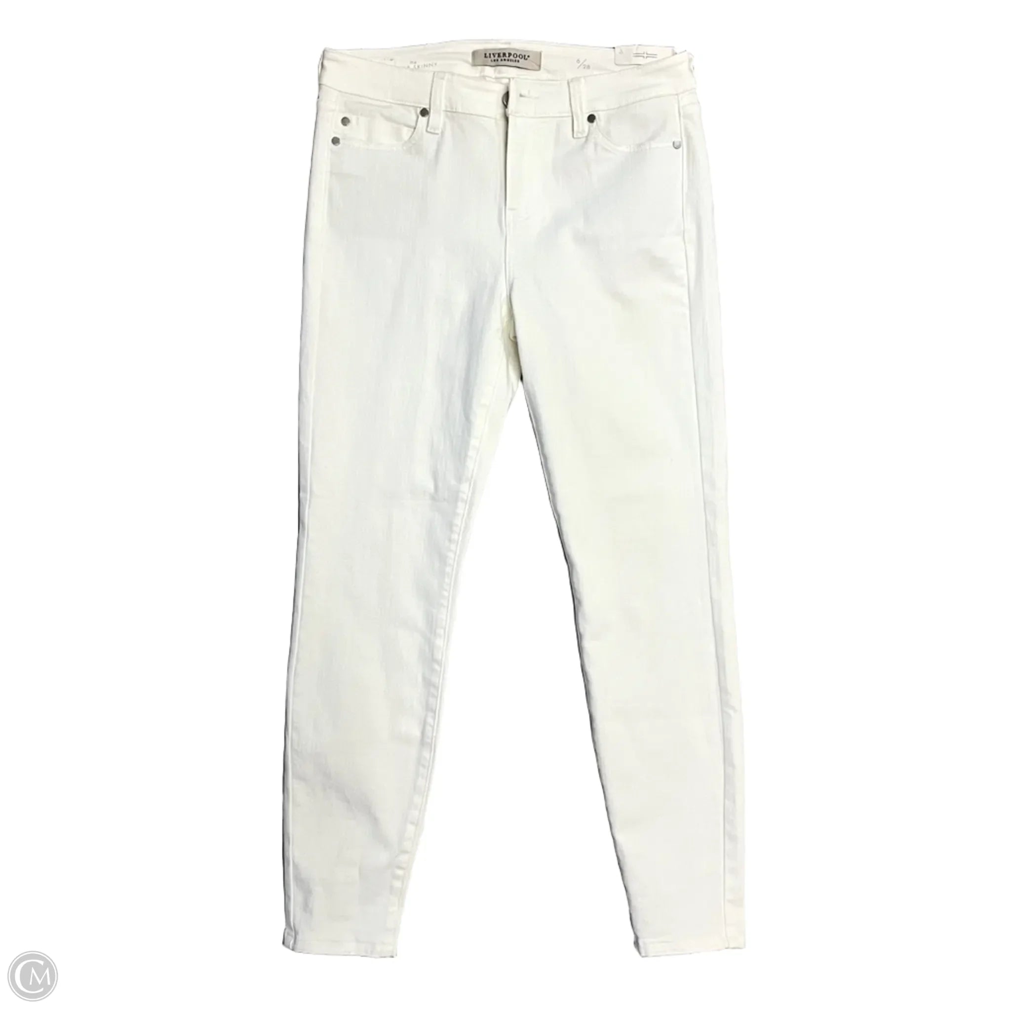 Stylish Men's JeansJeans Skinny By Liverpool In White Denim, Size: 6