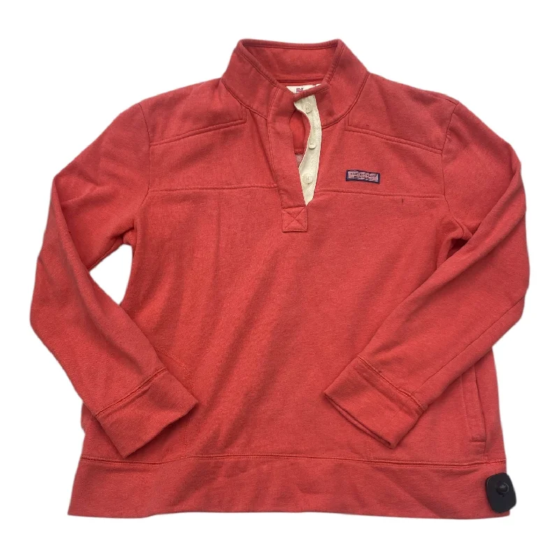 Men's Hoodies with Zipper DetailsSweatshirt Collar By Vineyard Vines In Coral, Size:L Men's Hoodies with Zipper DetailsSweatshirt Collar By Vineyard Vines In Coral, Size:L