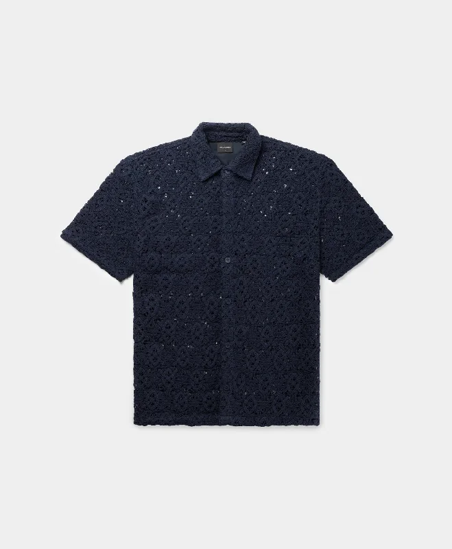 Men's Affordable Shirts for Budget-Friendly StyleMaritime Blue Lace Shield Shirt