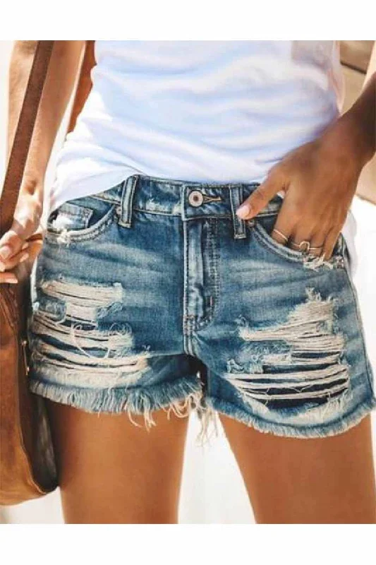 High-Quality Men's JeansKittenAlarm -  fashion Regular Waist Hole Casual Jeans