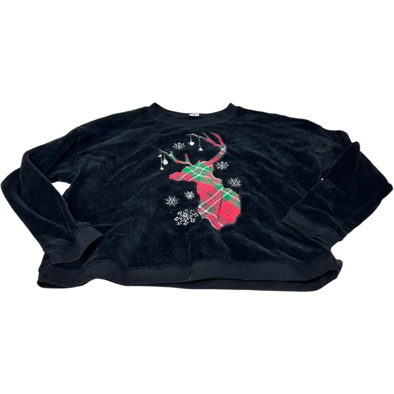 Affordable Men's HoodiesSweatshirt Crewneck By Holiday Time In Black, Size: 1x