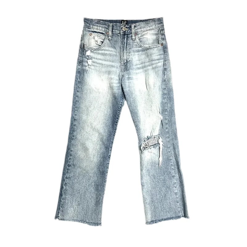 Cool Distressed Men's JeansJeans Flared By Gap In Blue Denim, Size: 0