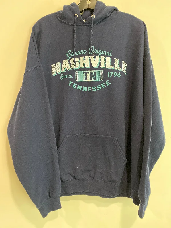 Men's Hoodies for Cold WeatherSweatshirt Hoodie By Clothes Mentor In Blue, Size: 2x