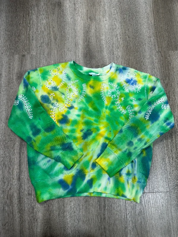 Men's Hoodies for RunningSweatshirt Crewneck By H&m In Green & Yellow, Size: M