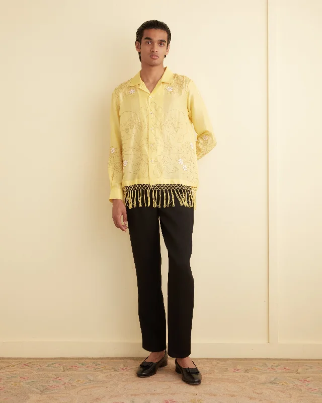 Men's V-Neck T-Shirts for a Flattering ShapePaquerette Fringe Long Sleeve Shirt