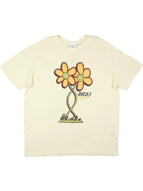 Men's Shirts with Adjustable CuffsMens Cotton Crewneck Graphic T-Shirt