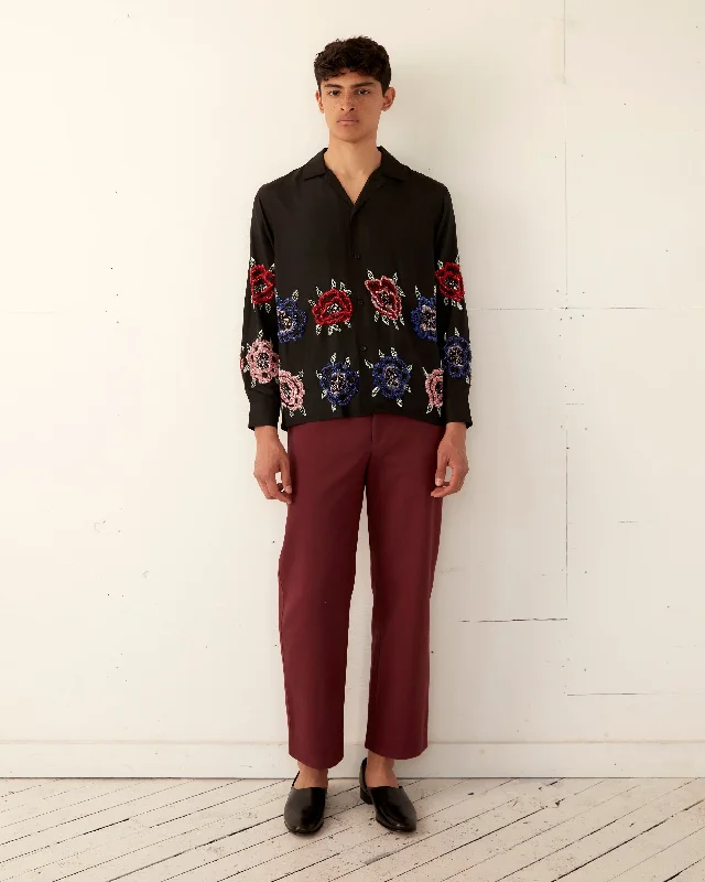 Men's Dressy Casual Shirts for Smart-Casual EventsBeaded Poppy Long Sleeve Shirt