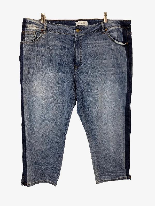 Men's Ripped JeansVirtuelle Panelled Denim Capri Jeans Size 24