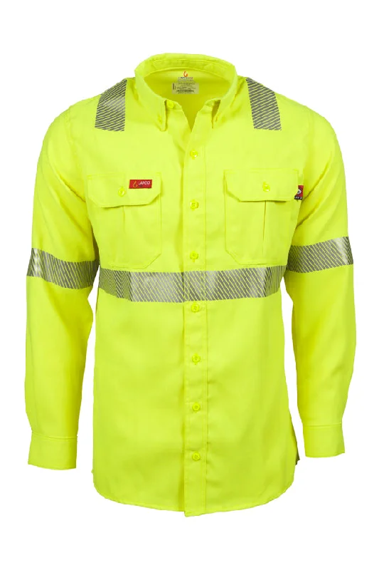 Layered Men's Henley ShirtsFR Modern Hi-Viz Uniform Shirt | Class 2 | 5oz. Tecasafe® One Inherent Layered Men's Henley ShirtsFR Modern Hi-Viz Uniform Shirt | Class 2 | 5oz. Tecasafe® One Inherent