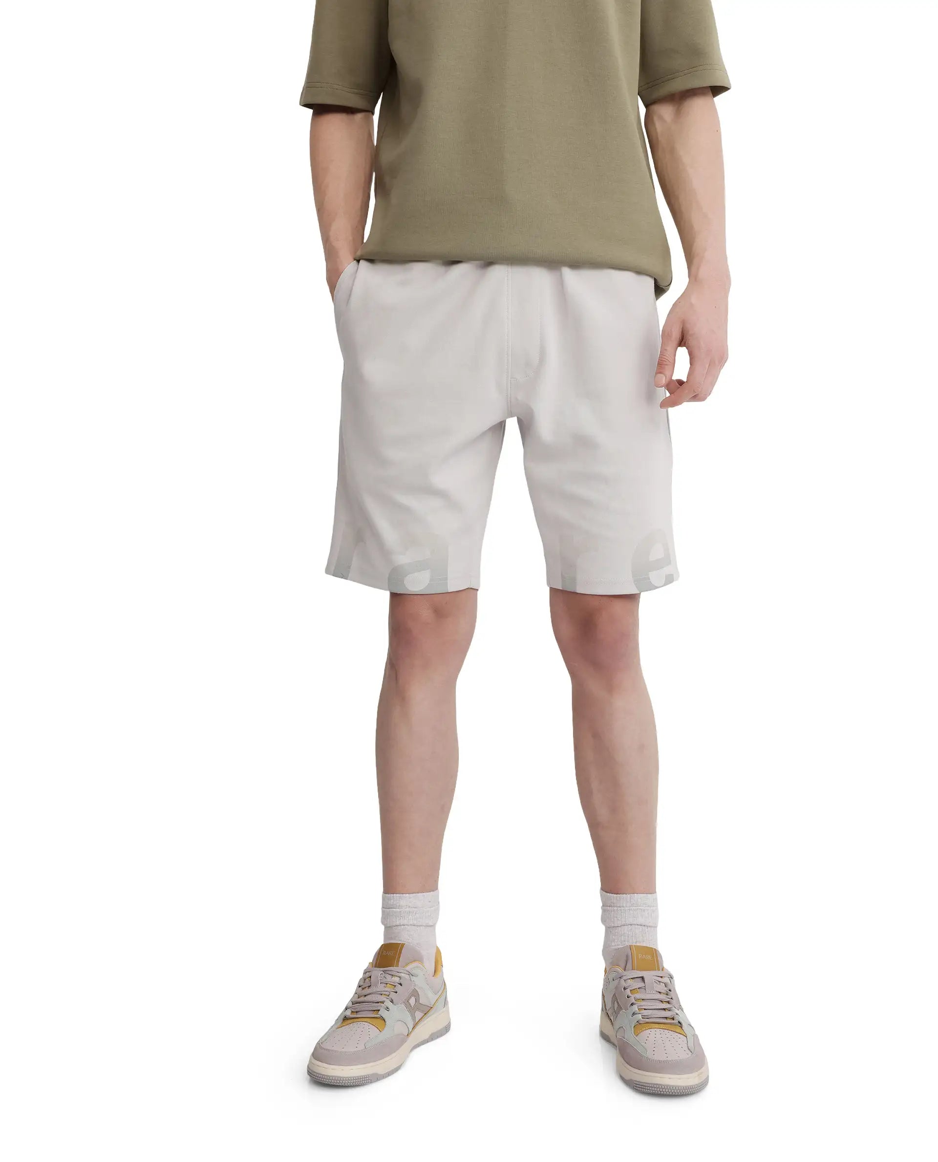Men's Patterned Pants with ChecksRare Rabbit Men's Lets Dark Grey  Cotton Drawstring Closure Typography Print Shorts