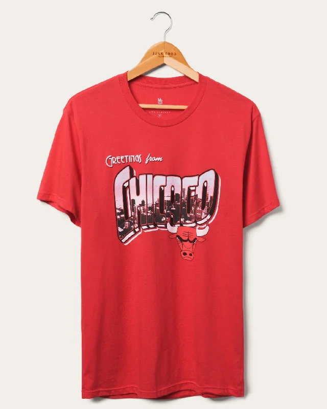 Men's Shirts with Raw-Edge HemlinesBulls NBA Postcard Tee