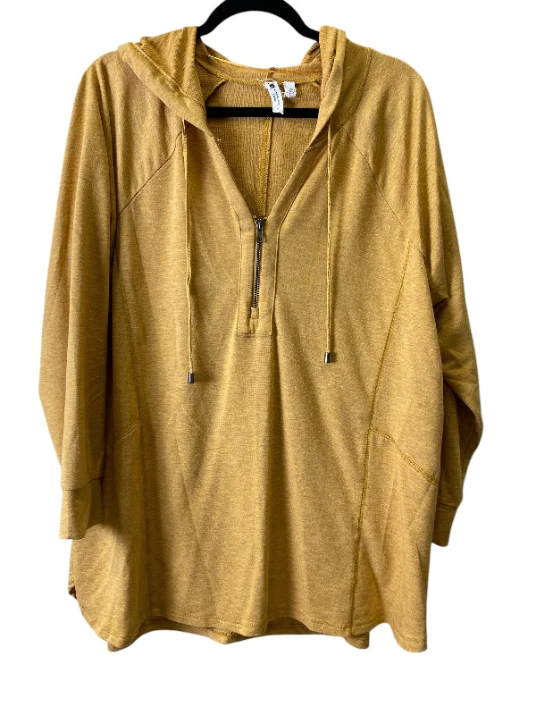 Weather-Ready Men's HoodiesSweatshirt Hoodie By Cable And Gauge In Yellow, Size: 2x
