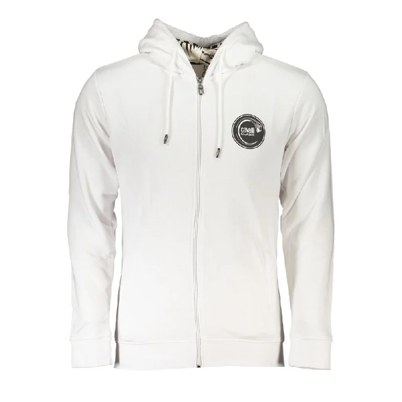 Men's Sweaters for Dressy EventsCavalli Class White Cotton Men Men's Sweatshirt