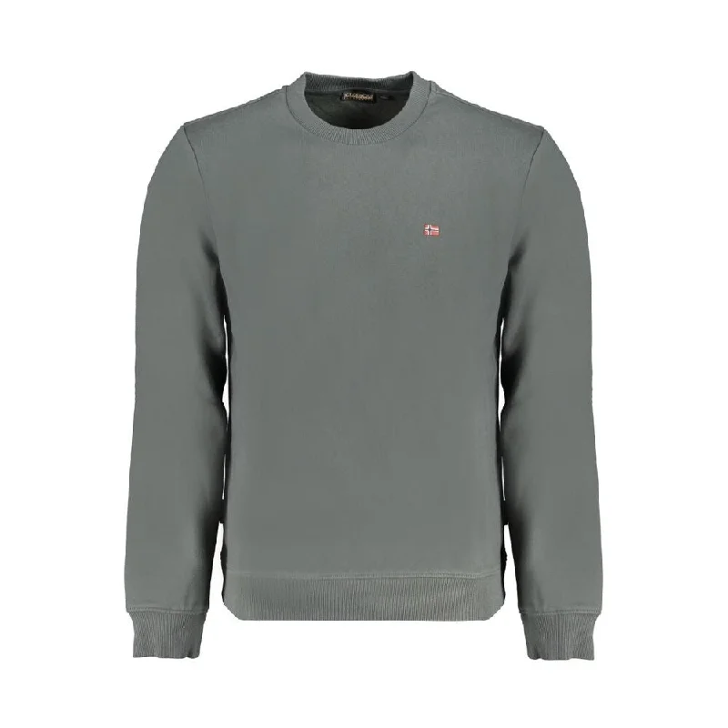 Casual Men's Pullover SweatersNapapijri Green Cotton Men's Sweater