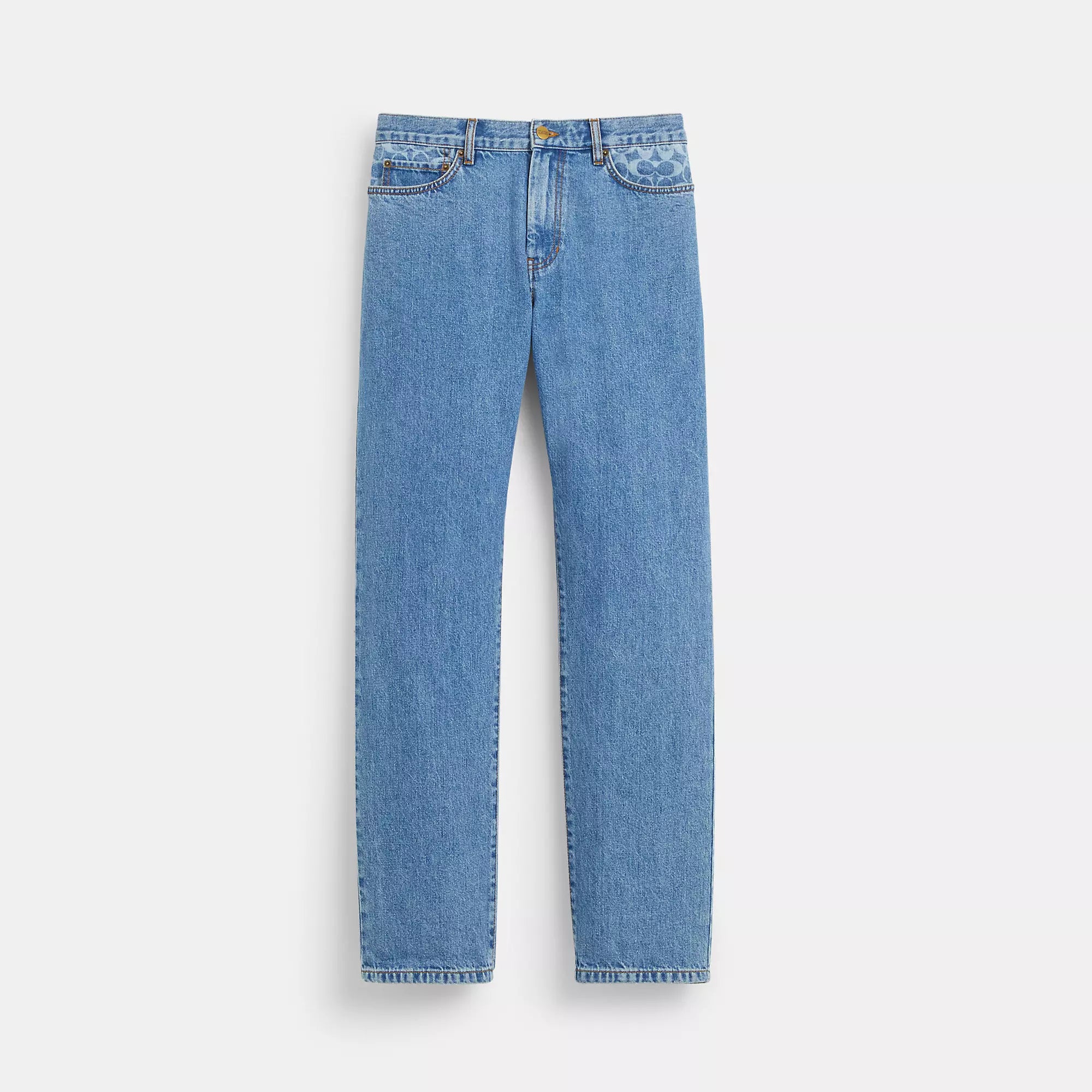 Men's Straight-Leg Jeans in Dark WashCoach Outlet Straight Fit Denim Jeans