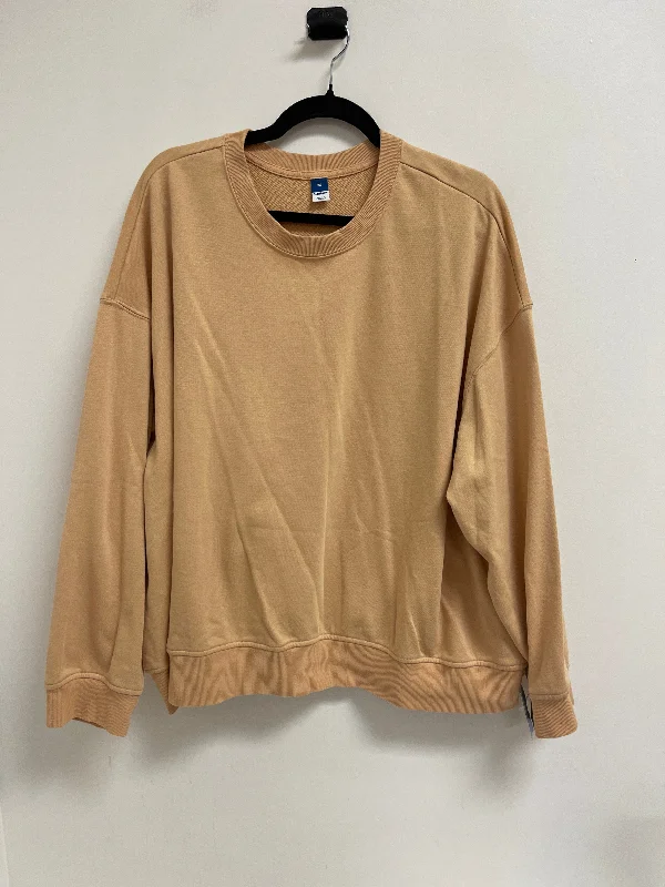Men's Hoodies with Faux Fur TrimSweatshirt Crewneck By Old Navy In Brown, Size: 3x