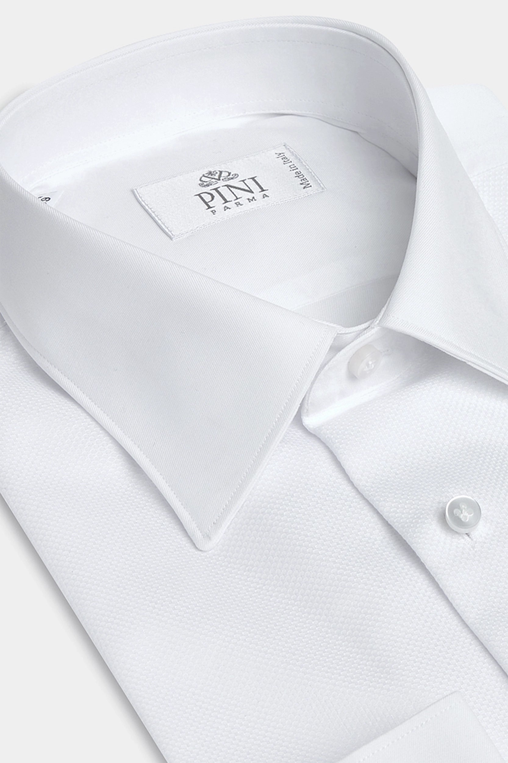 Men's Cufflink-Ready Shirts for Formal EventsWhite tuxedo piqué BIB front Shirt - Made in Italy Men's Cufflink-Ready Shirts for Formal EventsWhite tuxedo piqué BIB front Shirt - Made in Italy