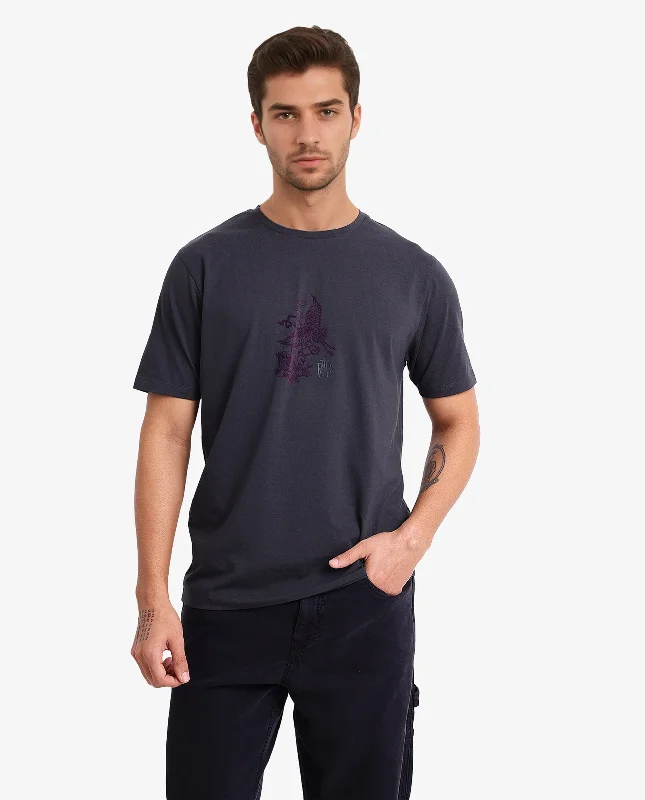 Men's Shirts with Hidden PocketsRare Rabbit Men Volvo Dark Grey Cotton Lycra Fabric Short Sleeve Crew Neck Regular Fit Graphic Print T-Shirt Men's Shirts with Hidden PocketsRare Rabbit Men Volvo Dark Grey Cotton Lycra Fabric Short Sleeve Crew Neck Regular Fit Graphic Print T-Shirt