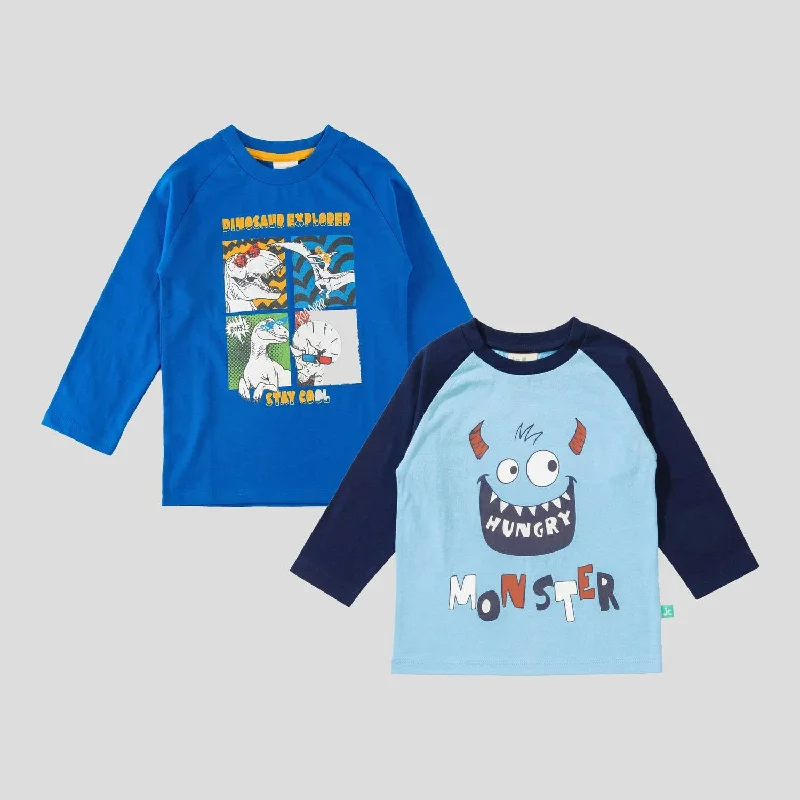 Versatile Men's Tank TopsToddler's Raglan Full Sleeve T-Shirt Set In Blue