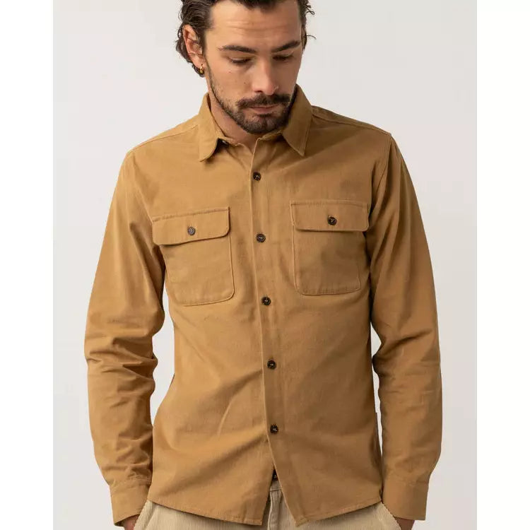 Men's Solid-Color Block Shirts for a Bold StatementRhythm Brushed Twill LS Shirt