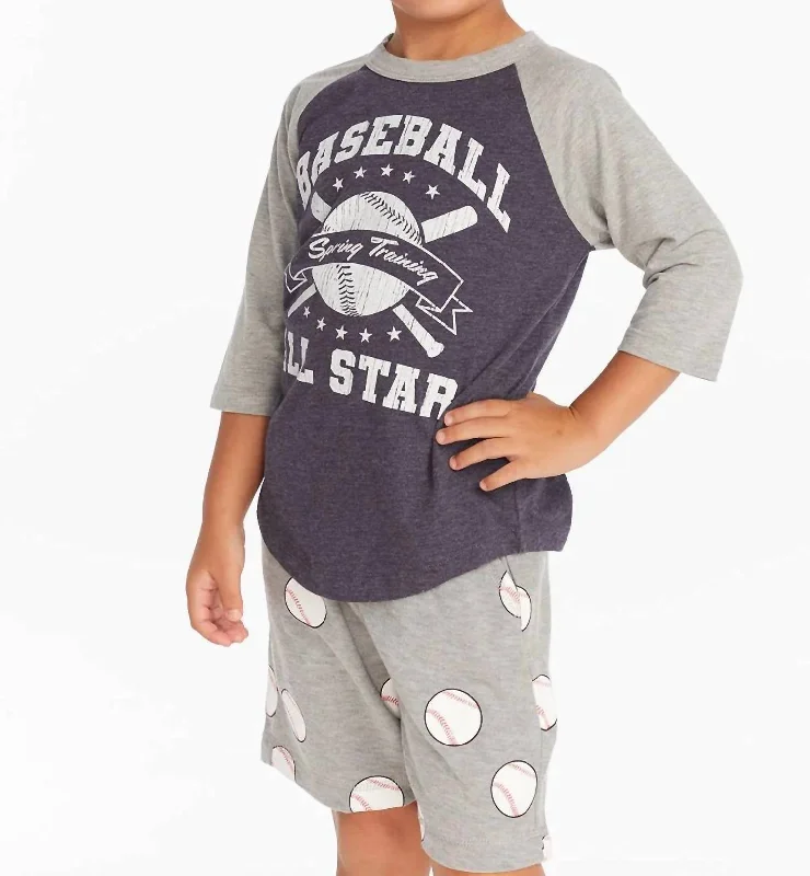 Men's Tailored Shirts for a Professional AppearanceBoys Baseball Tee In Grey