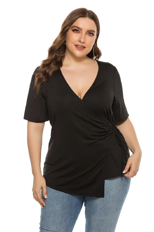 Men's Stain-Resistant Shirts for Mess-Free WearKittenAlarm - Fashion Women's Summer New Pure solid Color Top Plus Size V Neck Strappy Shirt Blouse Men's Stain-Resistant Shirts for Mess-Free WearKittenAlarm - Fashion Women's Summer New Pure solid Color Top Plus Size V Neck Strappy Shirt Blouse