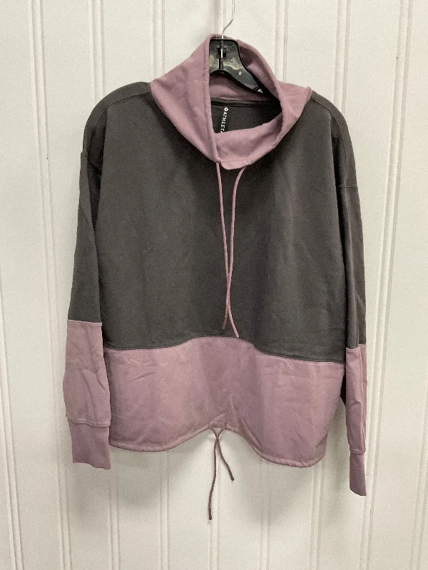 Men's Hoodies with Contrast Fabric PanelsSweatshirt Collar By Athleta In Grey & Purple, Size:S Men's Hoodies with Contrast Fabric PanelsSweatshirt Collar By Athleta In Grey & Purple, Size:S
